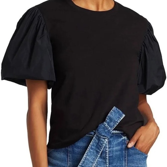 ALC Cassandra Taffeta Puff Sleeve T Shirt - Picture 1 of 5